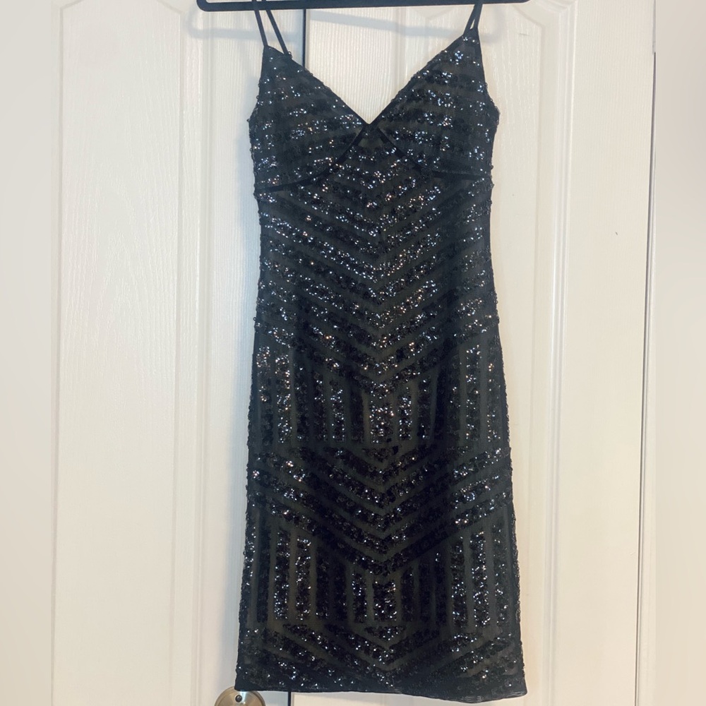 EXPRESS Black Sequin Cami Dress